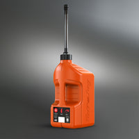 Orange 2.5 gallon jug with auto stop spout