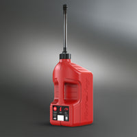 Red Tuff Jug 2.5 gallon Pro Jug with black Auto-Stop spout extended
