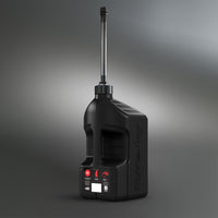 Black 5 gallon jug with auto stop spout