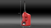 Red 5 gallon jug with auto stop spout dimensions