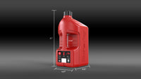 Red 5 gallon jug with storage cap dimensions