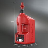 Red 5 gallon jug with ripper cap dimensions