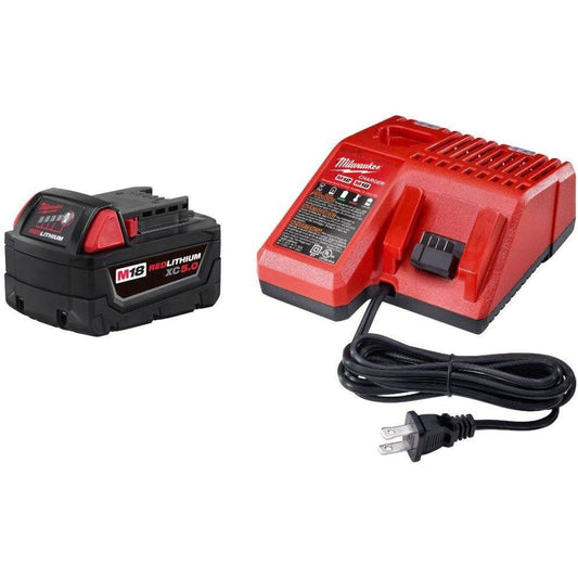 Milwaukee M18 REDLITHIUM XC 5.0Ah battery and multi-voltage charger included in starter kit (SKU 48-59-1850)