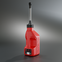 red 1.25 gallon jug with auto stop spout