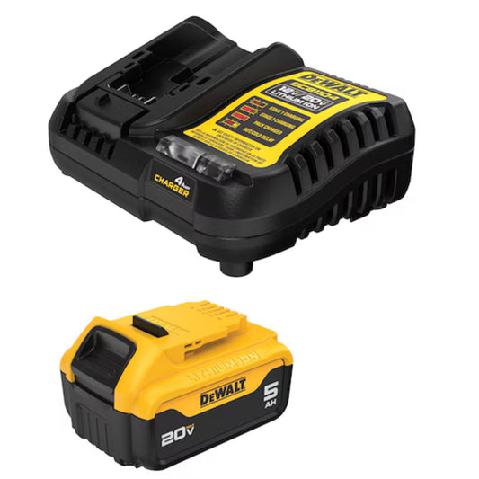 DeWalt 20V MAX 5Ah lithium-ion battery and 4A charger starter kit (SKU DCB205C)