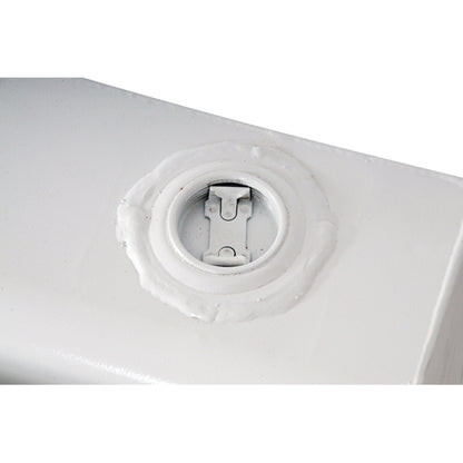 Pump mounting port on Dee Zee 55 gallon square steel transfer tank (SKU DZ91750)