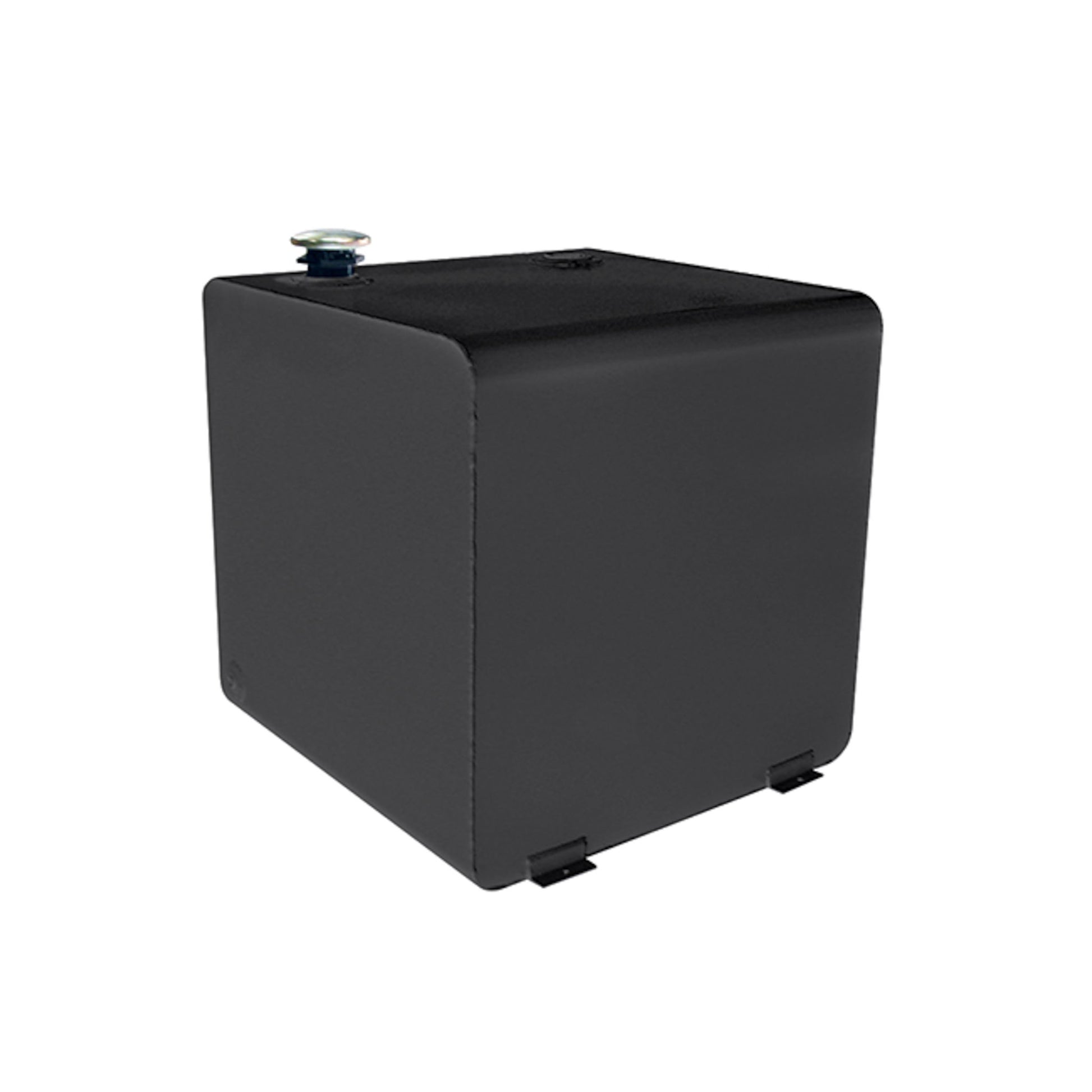 Dee Zee 55 gallon square steel transfer fuel tank in black with vented filler cap and mounting brackets (SKU DZ91750SB)