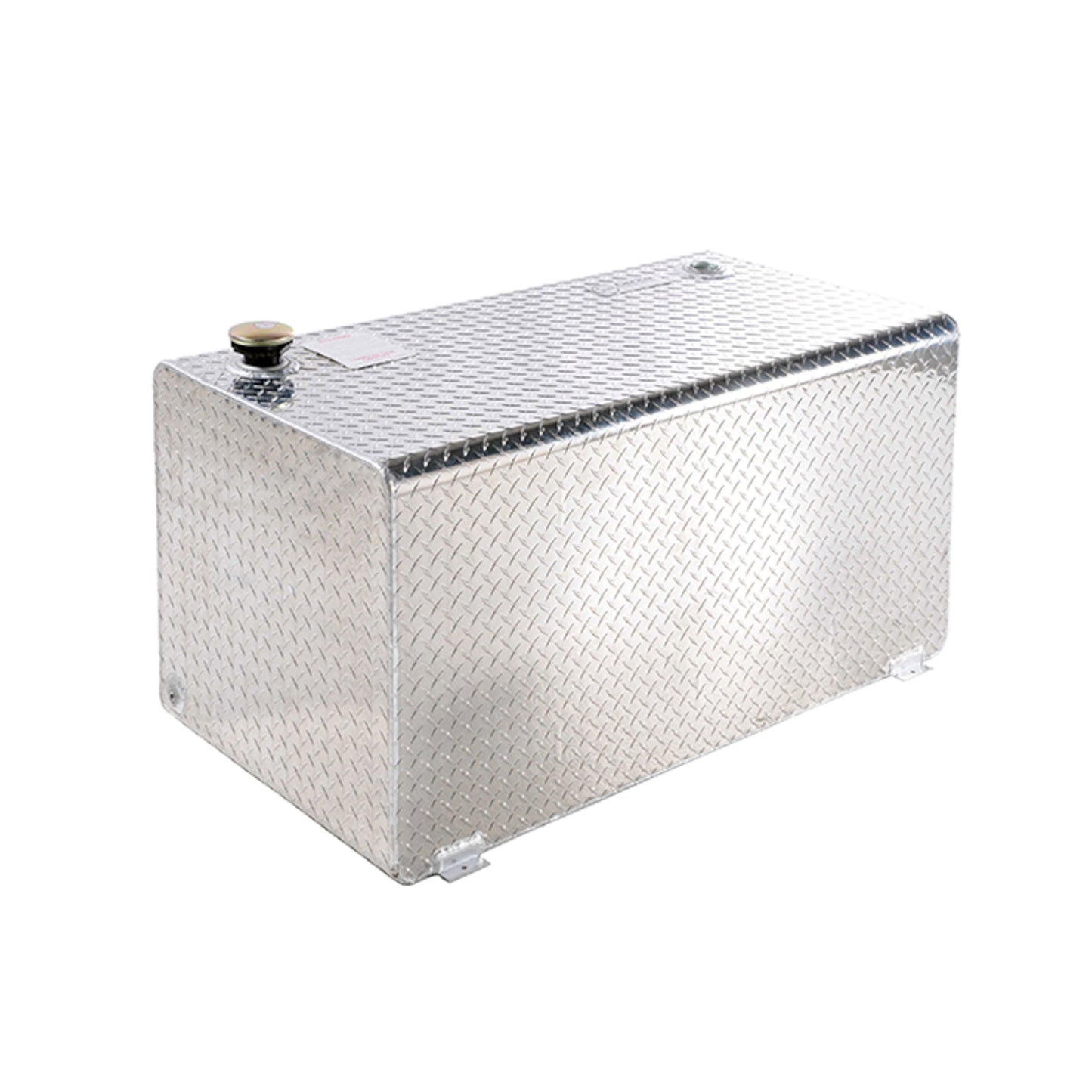 Dee Zee 106 gallon rectangular Brite-Tread aluminum transfer tank with vented filler cap and diamond plate finish (SKU DZ91753)