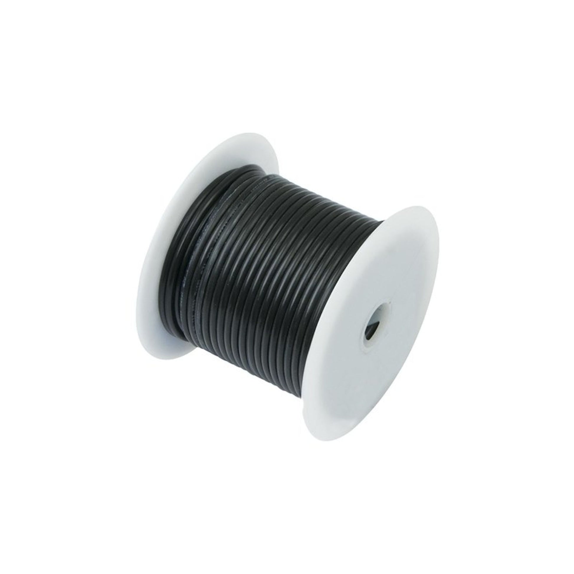 Ancor marine grade 12 gauge black primary wire spool angled view