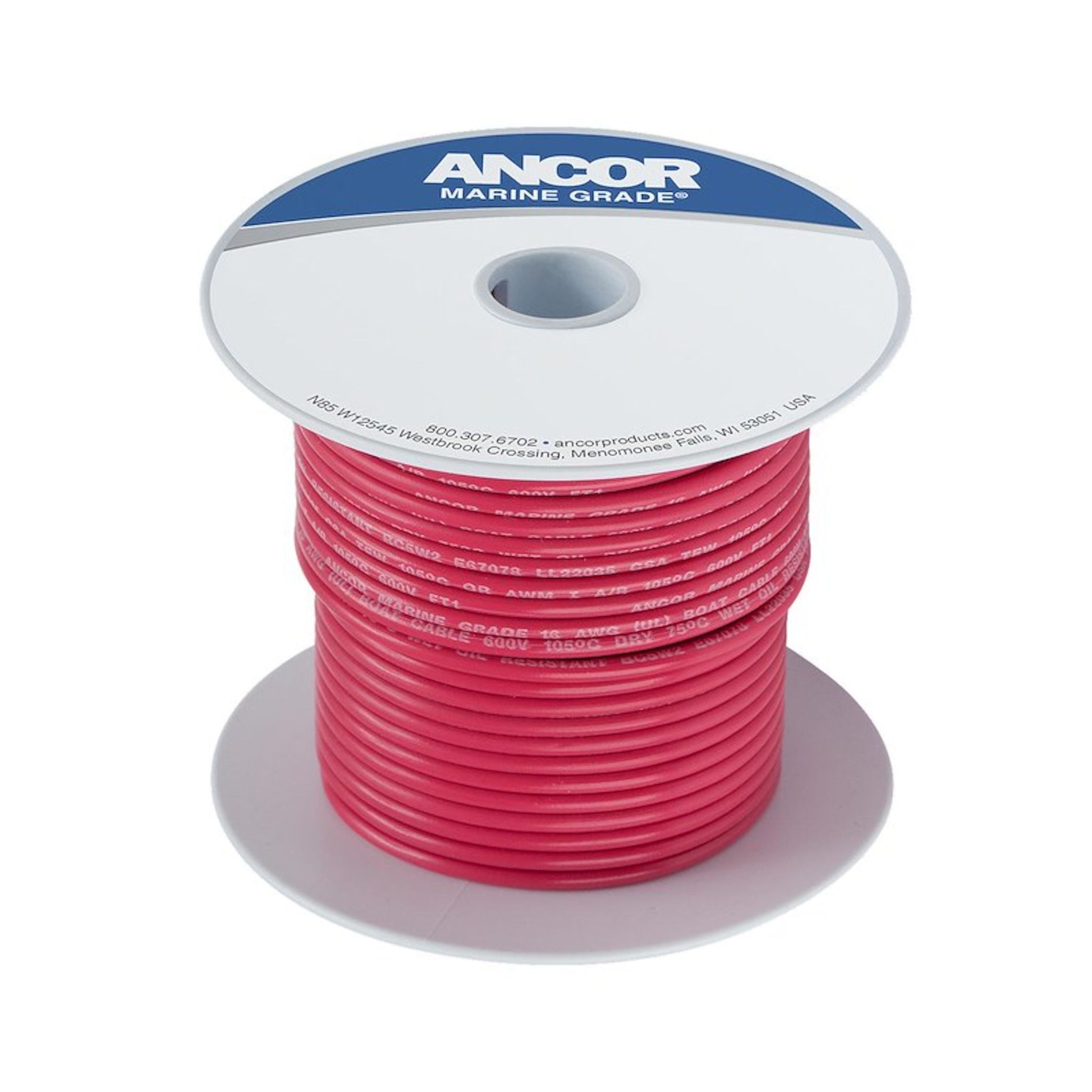 Ancor 12 gauge marine grade primary wire red 25 ft spool