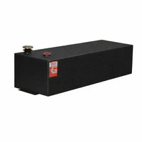 Black powder-coated ATI 42 gallon aluminum rectangular transfer fuel tank designed for durable, DOT-approved fuel transport in pickup trucks and work vehicles.