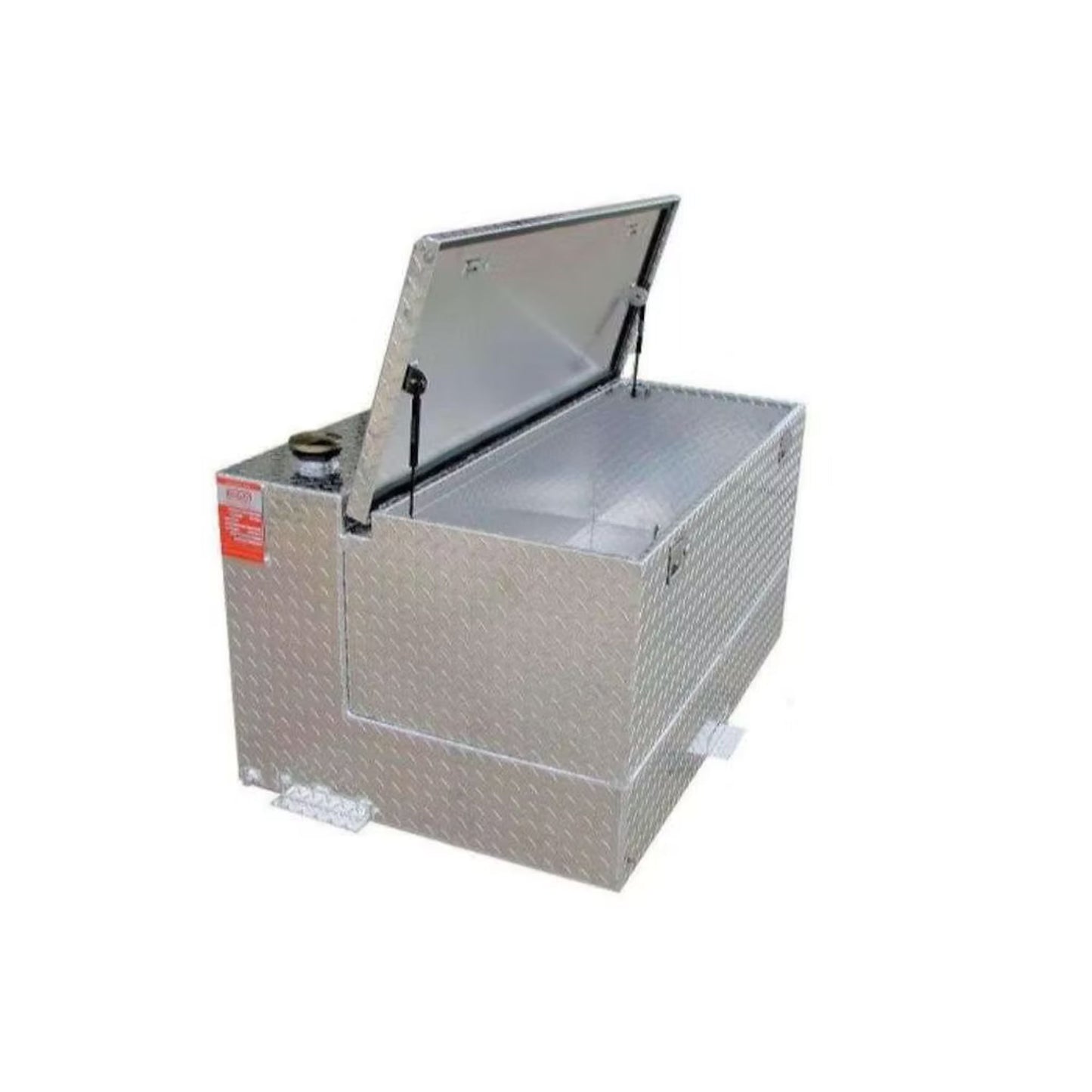 ATI TTL50CB 50 gallon combo transfer fuel tank with toolbox SKU TTL50CB bright diamond plate aluminum full view