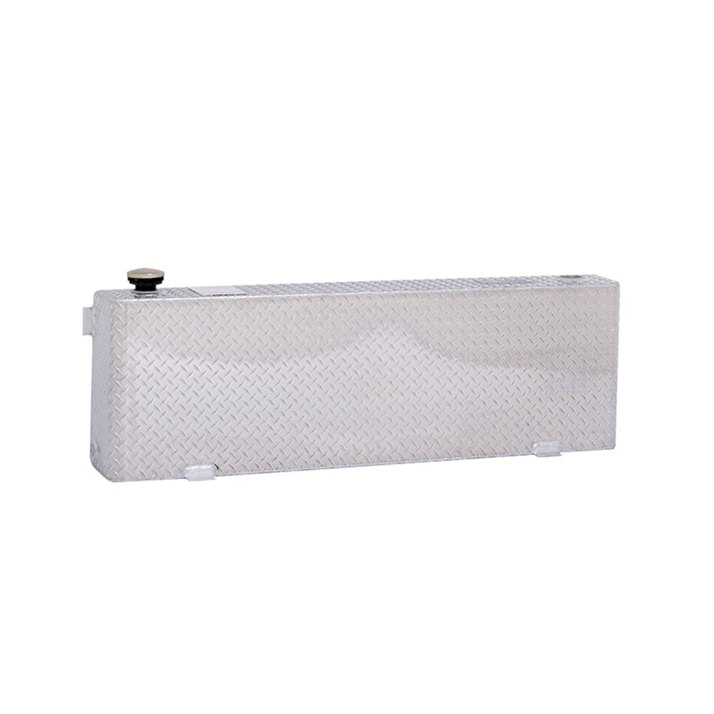 Dee Zee long rectangle auxiliary fuel tank with brite tread aluminum finish