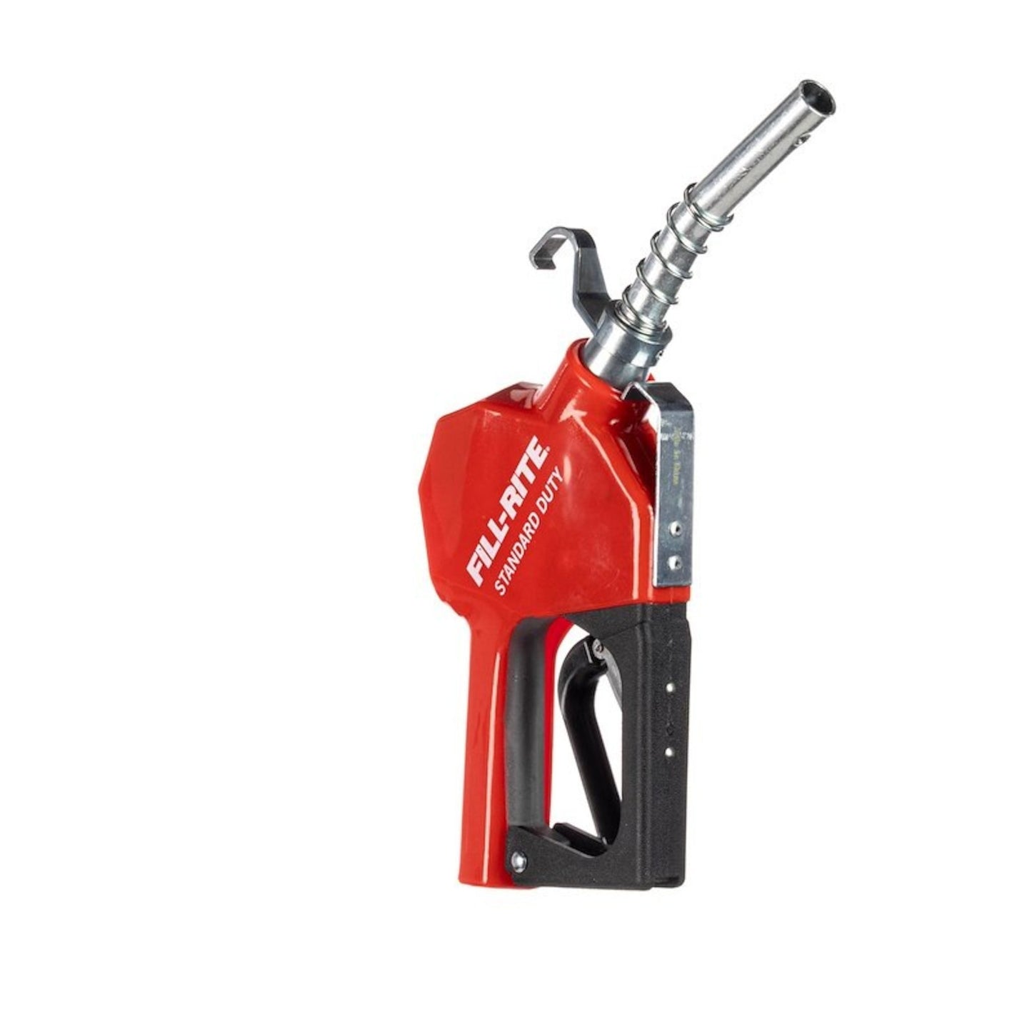 Fill-Rite SDN075RAN standard duty 3/4" automatic shut-off fuel nozzle in red for unleaded gasoline, with 15 GPM maximum flow rate and hang hook