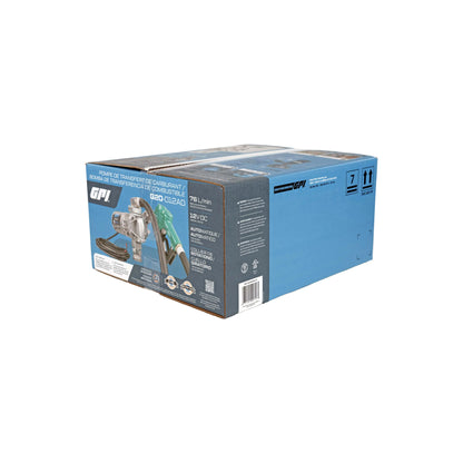 GPI G20 12V 20 GPM automatic fuel transfer pump SKU 162000-03 retail packaging box