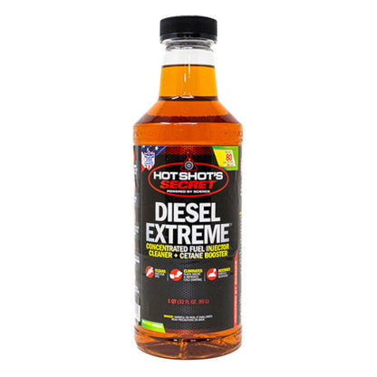 Hot Shot’s Secret Diesel Extreme fuel additive 32 oz bottle concentrated injector cleaner full view