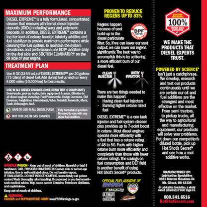 Hot Shot’s Secret Diesel Extreme fuel additive treatment plan and diesel performance benefits