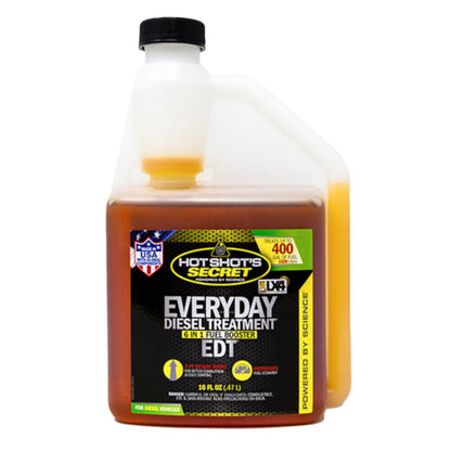 Hot Shot’s Secret Everyday Diesel Treatment diesel fuel additive 16 oz bottle front view