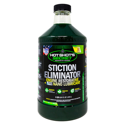 Hot Shot’s Secret Stiction Eliminator oil additive 64 oz bottle front view