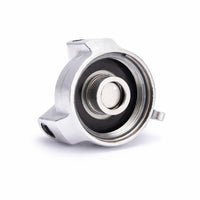 Interior view of a locking vented 2 inch NPT transfer fuel tank cap showing internal sealing components and threaded design for secure installation. SKU: MT-LC-2V