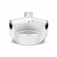Rear profile view of the locking vented 2 inch NPT transfer fuel tank cap highlighting the commercial-grade metal construction and vented housing. SKU: MT-LC-2V