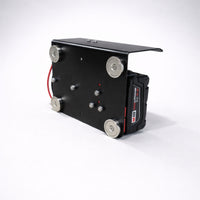 Portable 12V battery converter with magnetic mounting bracket showing four heavy duty magnets for portable mounting