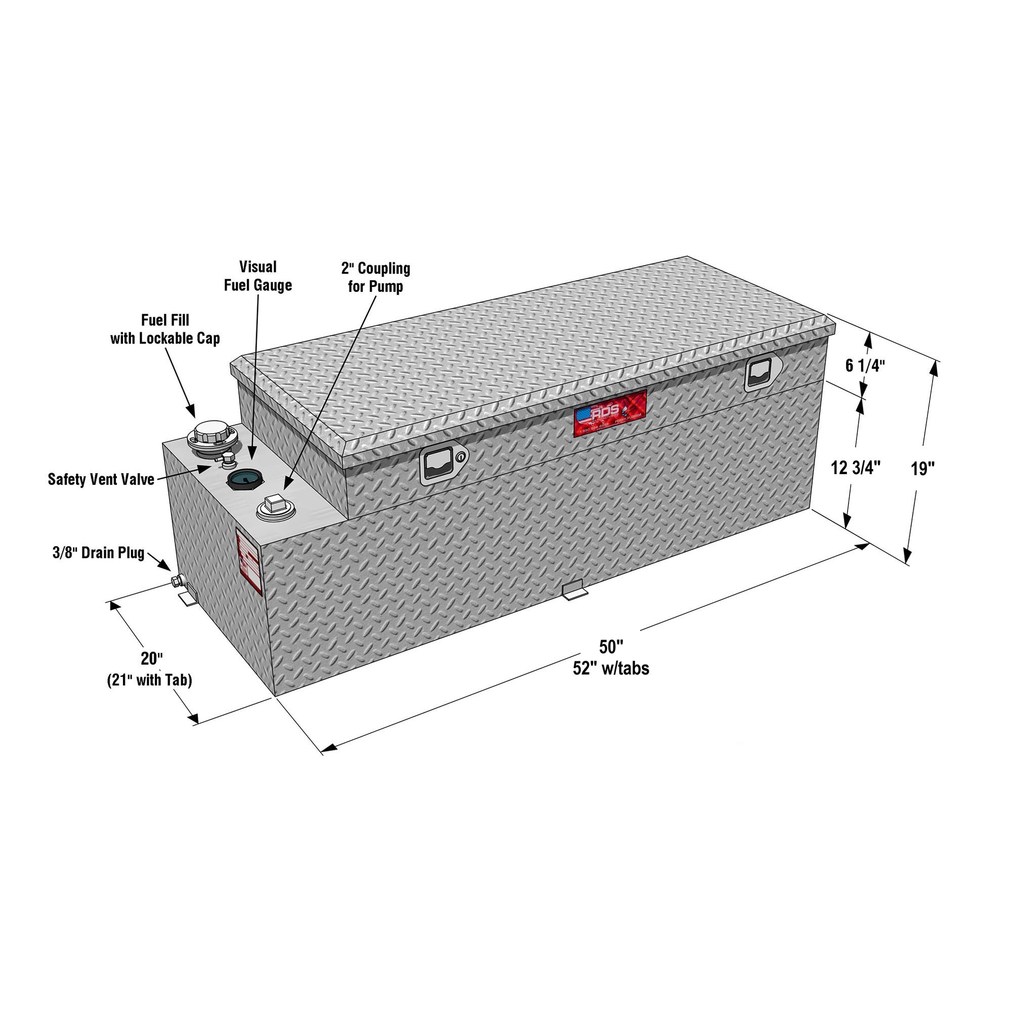 RDS 51 Gallon Transfer Tank Toolbox – Midway Tanks