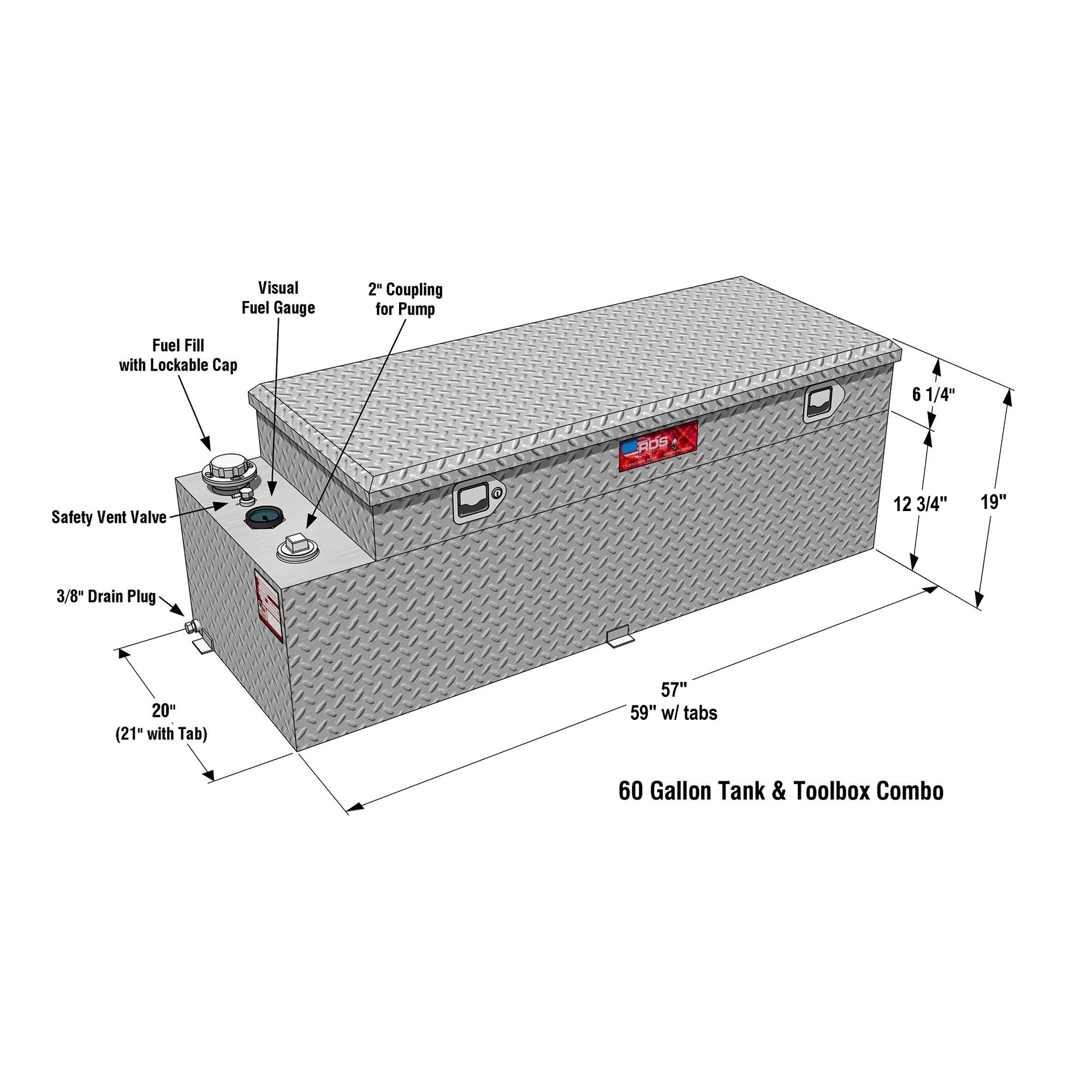 RDS 60 Gallon Transfer Tank Toolbox – Midway Tanks