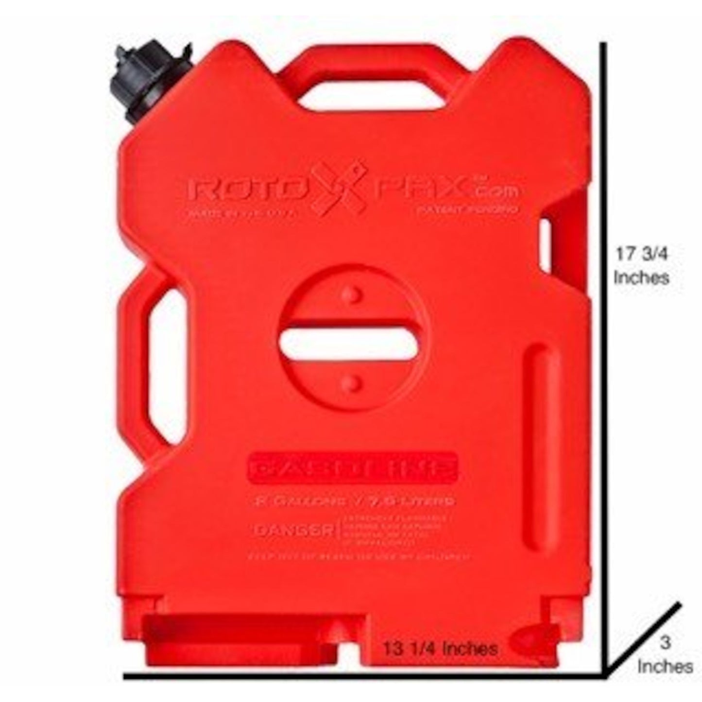 RotoPax 2 gallon gasoline fuel container dimensions