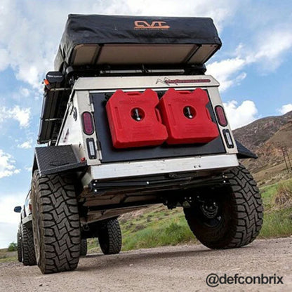 RotoPax 3 gallon gasoline fuel container mounted on off-road vehicle