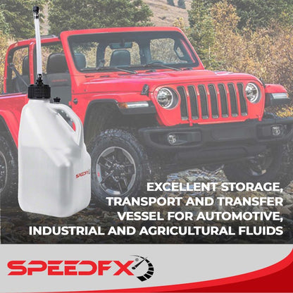 SpeedFX 5 gallon utility jug used for automotive industrial fluid transfer