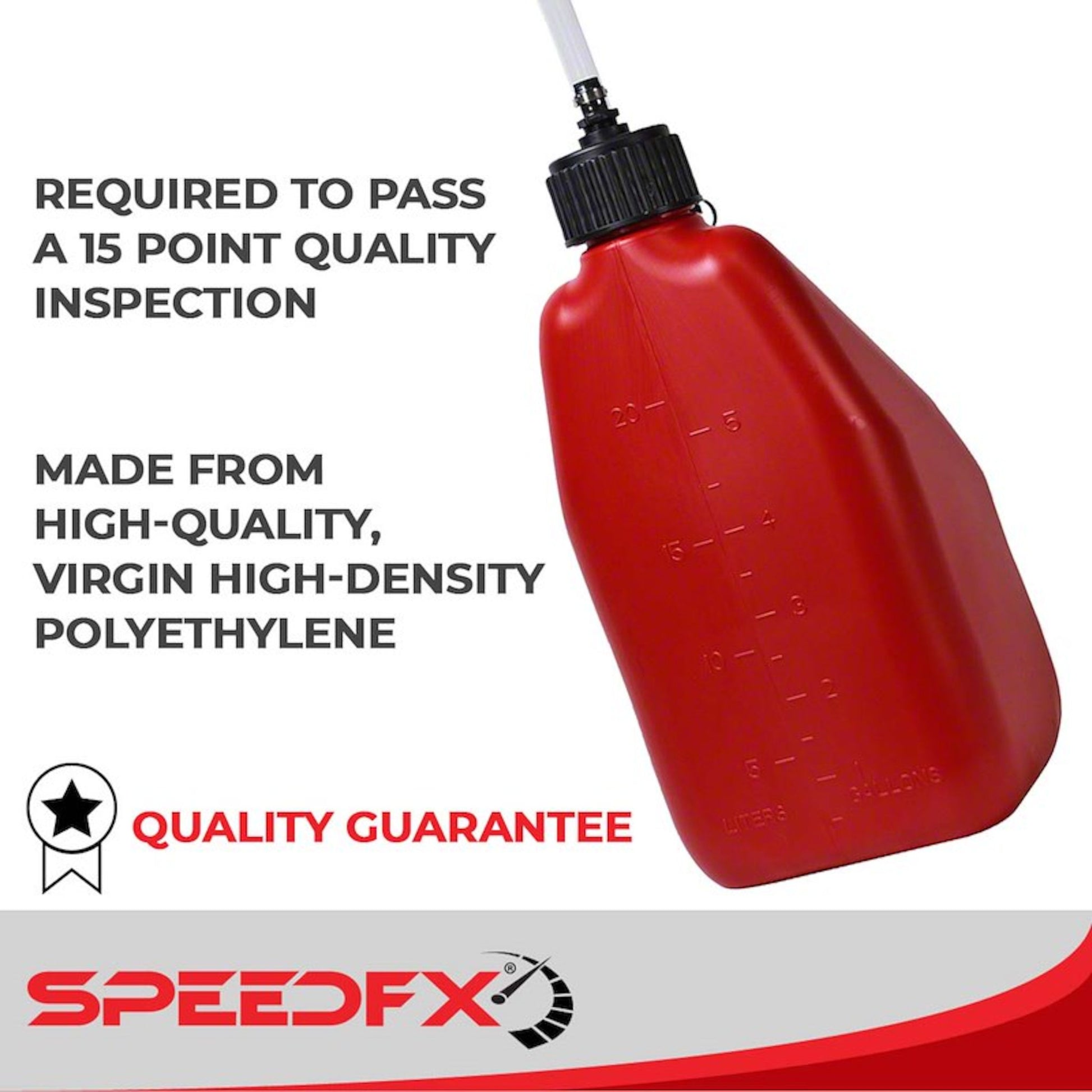 SpeedFX utility jug HDPE construction and quality inspection graphic
