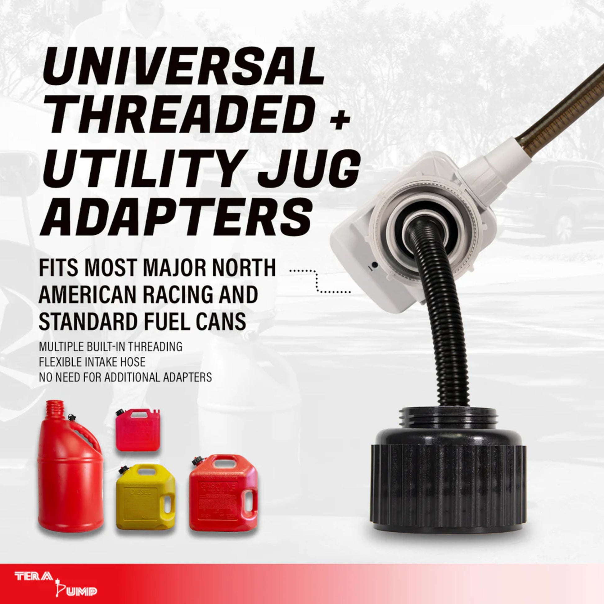 TERA PUMP fuel transfer pump compatible with standard fuel cans